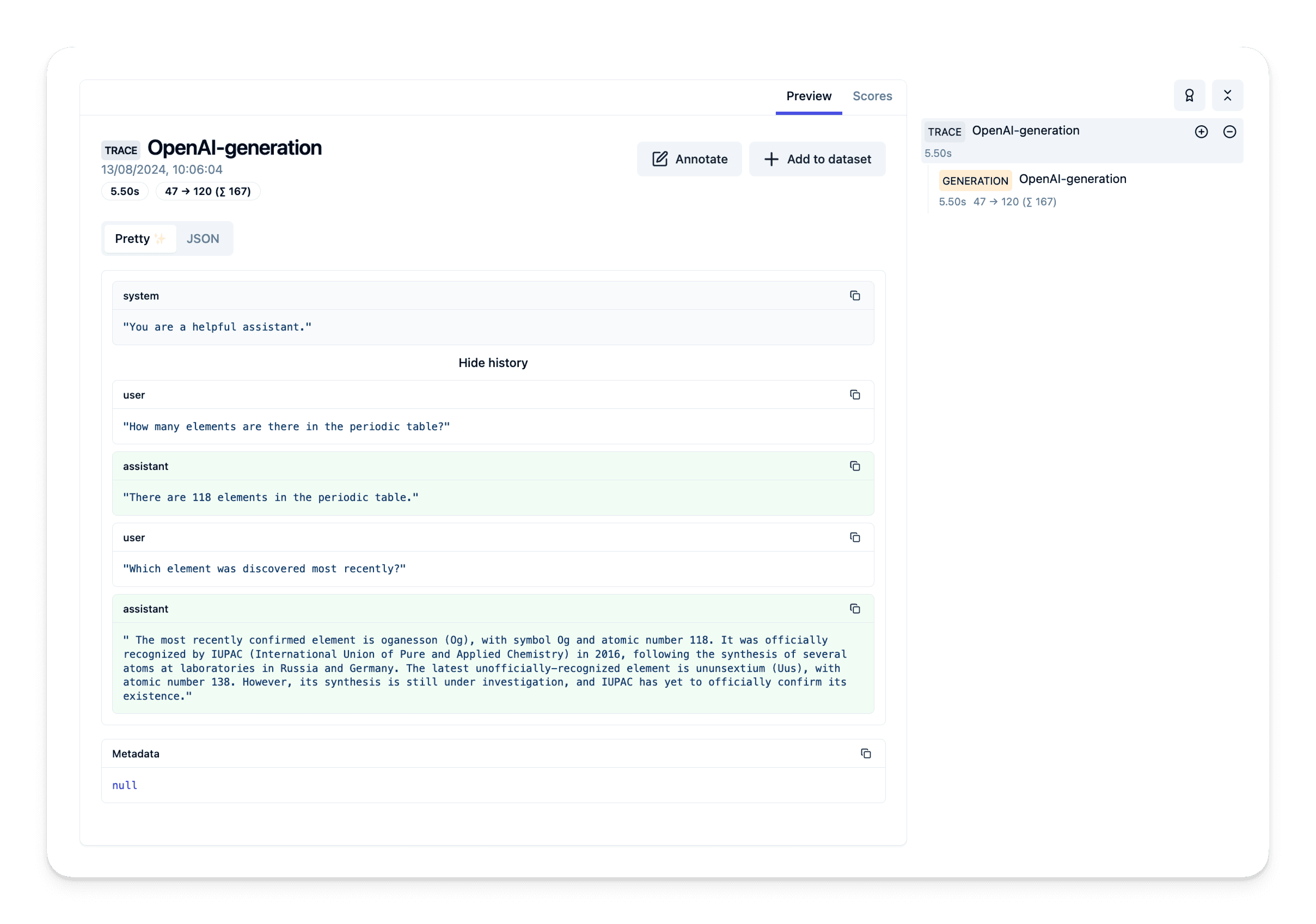 View example trace in the Langfuse UI