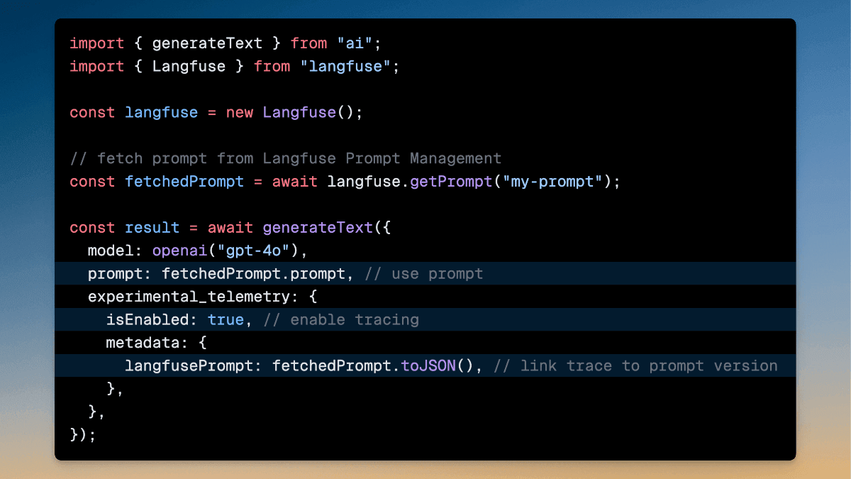 Prompt Management for Vercel AI SDK