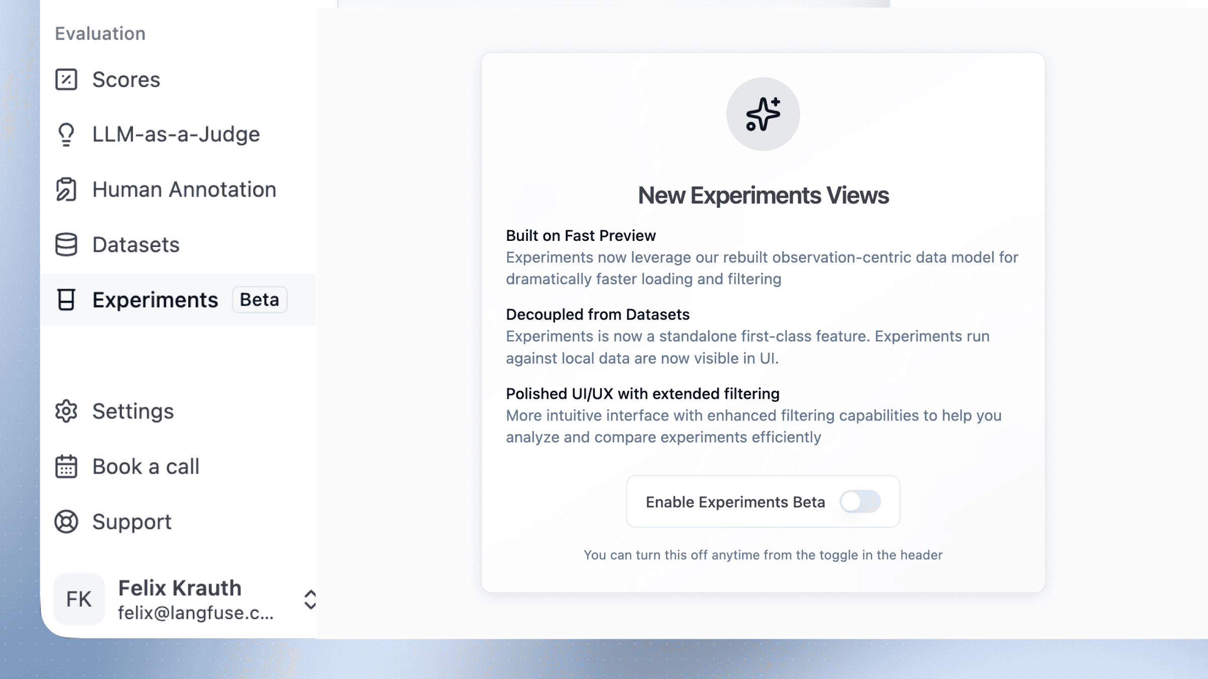 Experiments as a First-Class Concept